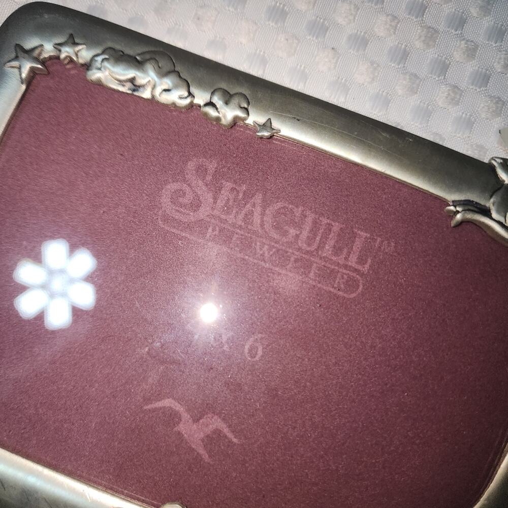 SEAGULL EUC ANIMAL DESIGN  PEWTER 4 X 6 PICTURE FRAMES SET OF 2 - Picture 4 of 5